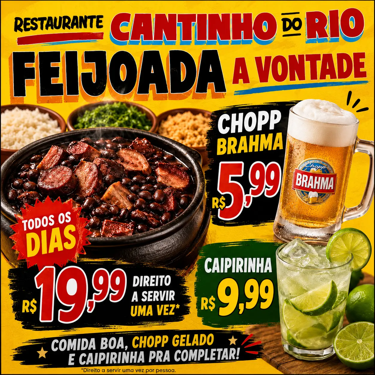 Promoção feijoada Cantinho do Rio